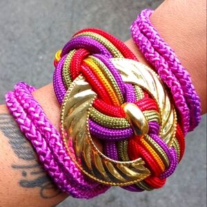 Rainbow Rope Braided Statement Belt